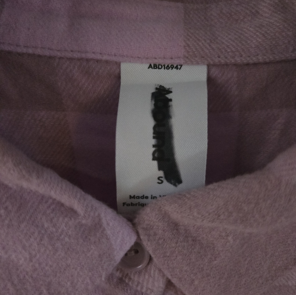 Abound Casual Purple Plaid Shirt Size S - Picture 3 of 5